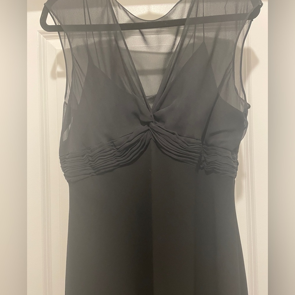 Vintage Jones New York Empire Black Sleeveless Silk Sheer Slip Gown
